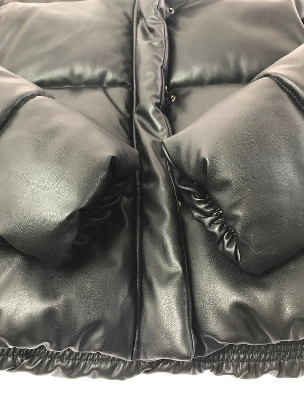 【中古品】【レディース】 FAUX LEATHER PUFFER JACKET フェイクレザーパフジャケット 169-260211-rt-22-tag サイズ：S カラー：ブラック 万代Net店