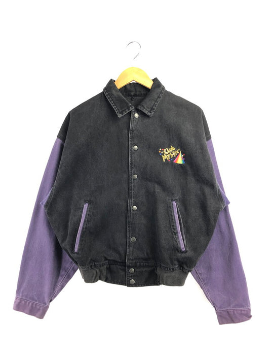 【現状渡し品】【メンズ】 INTERNATIONAL DENIM インターナショナル デニム DENIM STADIUM JACKET カナダ製 デニム スタジアム ジャケット あアウター 146-260505-rt-20-tag サイズ：S カラー：ブラック/パープル 万代Net店