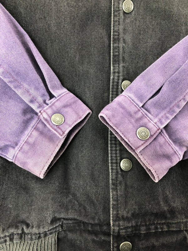 【現状渡し品】【メンズ】 INTERNATIONAL DENIM インターナショナル デニム DENIM STADIUM JACKET カナダ製 デニム スタジアム ジャケット あアウター 146-260505-rt-20-tag サイズ：S カラー：ブラック/パープル 万代Net店