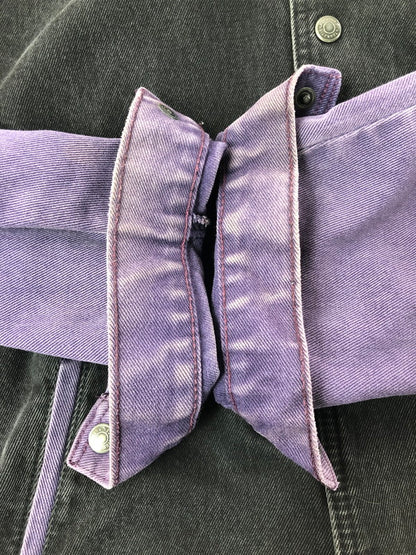 【現状渡し品】【メンズ】 INTERNATIONAL DENIM インターナショナル デニム DENIM STADIUM JACKET カナダ製 デニム スタジアム ジャケット あアウター 146-260505-rt-20-tag サイズ：S カラー：ブラック/パープル 万代Net店