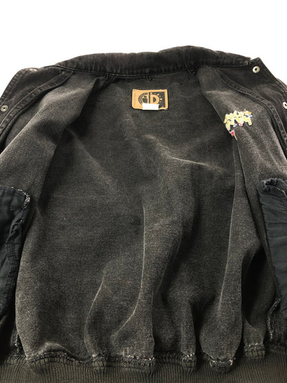 【現状渡し品】【メンズ】 INTERNATIONAL DENIM インターナショナル デニム DENIM STADIUM JACKET カナダ製 デニム スタジアム ジャケット あアウター 146-260505-rt-20-tag サイズ：S カラー：ブラック/パープル 万代Net店
