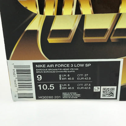 【中古品】【メンズ】 × NIGO® ニゴー AIR FORCE 3 LOW SP HQ0260-201 エアフォース 3 ロー スニーカー 靴 160-260106-na-06-tag サイズ：27cm US 9 カラー：BAROQUE BROWN/FIR-HEMP-PECAN 万代Net店