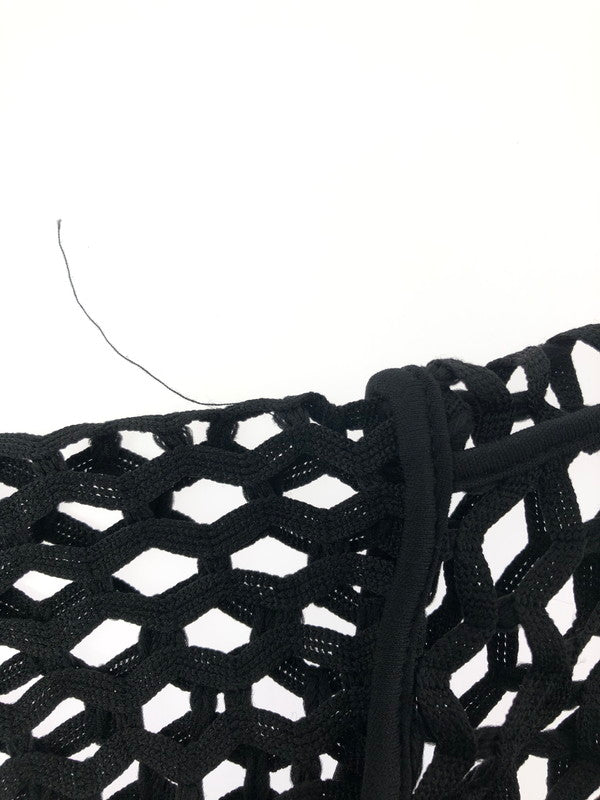 【中古品】【メンズ】 MAISON SPECIAL メゾン スペシャル HONEYCOMB BIG MESH PRIME OVER CREW NECK T-Shirt 11221411314 ハニカム ビッグメッシュ プライム オーバークルー ネックTシャツ 140-260510-rt-06-tag サイズ：1 カラー：ブラック 万代Net店