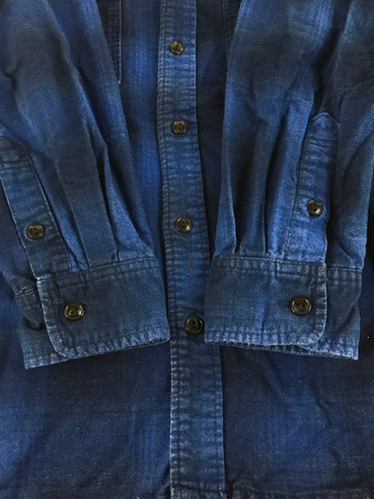 【中古品】【メンズ】 FLANNEL SHIRT フランネル シャツ チェックシャツ 長袖シャツ 142-260108-na-27-tag サイズ：S カラー：ブルー 万代Net店