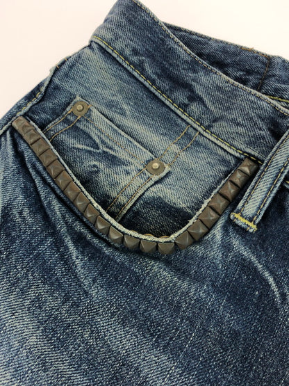 【中古品】【メンズ】 STUDS DENIM HALF PANTS 0201AM01 スタッズ デニム ハーフ パンツ ボトムス 151-260105-rt-07-tag サイズ：30 カラー：インディゴ 万代Net店