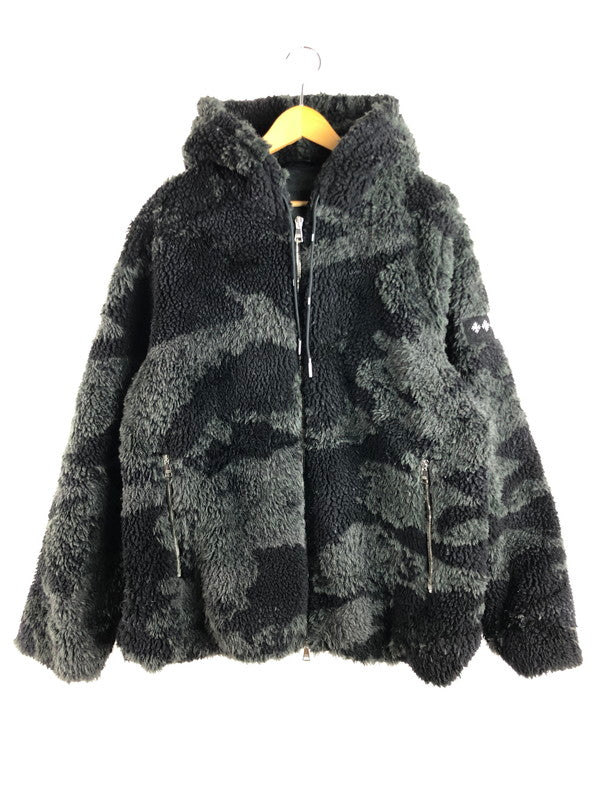 【中古品】【メンズ】 EDON CAMO JACQUARD BOA HOODED BLOUSON MTAT-23A4923 エドン カモ ジャガード ボア フーデッド ブルゾン アウター 141-260108-na-17-tag サイズ：5 カラー：ブラック 万代Net店