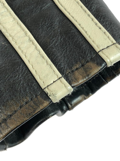 【現状渡し品】【メンズ】 HARLEY DAVIDSON ハーレーダビッドソン SLEEVE STRIPE SLIM FIT LEATHER JACKET 97048-19VM スリーブ ストライプ スリムフィット レザージャケット アウター 145-260108-na-18-tag サイズ：S カラー：ブラック 万代Net店