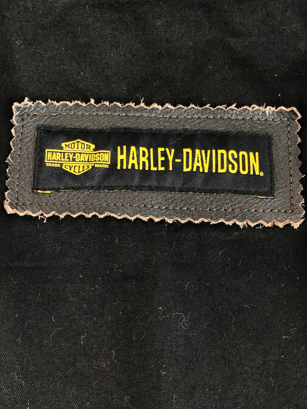 【現状渡し品】【メンズ】 HARLEY DAVIDSON ハーレーダビッドソン SLEEVE STRIPE SLIM FIT LEATHER JACKET 97048-19VM スリーブ ストライプ スリムフィット レザージャケット アウター 145-260108-na-18-tag サイズ：S カラー：ブラック 万代Net店