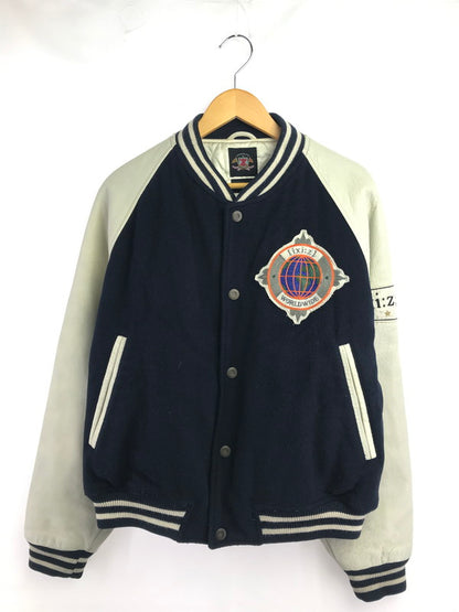 【中古品】【メンズ】 IXI:Z イクシーズ 5STAR STADIUM JUMPER レザー切替 ファイブスター スタジアム ジャンパー スタジャン アウター 146-260917-rt-44-tagh サイズ：L カラー：ネイビー/ベージュ系 万代Net店