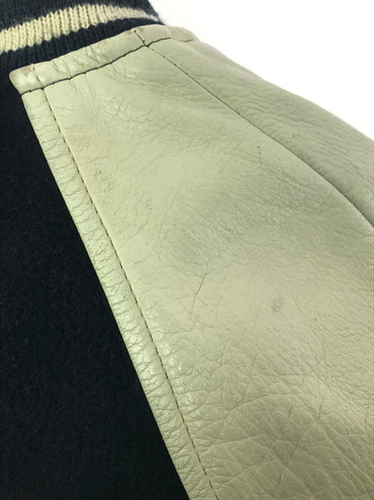 【中古品】【メンズ】 IXI:Z イクシーズ 5STAR STADIUM JUMPER レザー切替 ファイブスター スタジアム ジャンパー スタジャン アウター 146-260917-rt-44-tagh サイズ：L カラー：ネイビー/ベージュ系 万代Net店