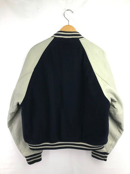 【中古品】【メンズ】 IXI:Z イクシーズ 5STAR STADIUM JUMPER レザー切替 ファイブスター スタジアム ジャンパー スタジャン アウター 146-260917-rt-44-tagh サイズ：L カラー：ネイビー/ベージュ系 万代Net店