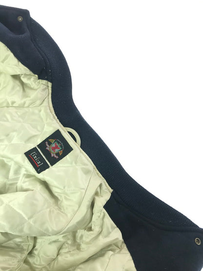 【中古品】【メンズ】 IXI:Z イクシーズ 5STAR STADIUM JUMPER レザー切替 ファイブスター スタジアム ジャンパー スタジャン アウター 146-260917-rt-44-tagh サイズ：L カラー：ネイビー/ベージュ系 万代Net店