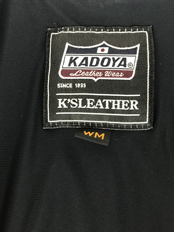【中古品】【メンズ】 KADOYA カドヤ K'SLEATHER PUNCHING LEATHER T-SHIRT ケーエスレザー パンチングレザーT 145-260109-rt-20-tag サイズ：WOMANS M カラー：ブラック 万代Net店