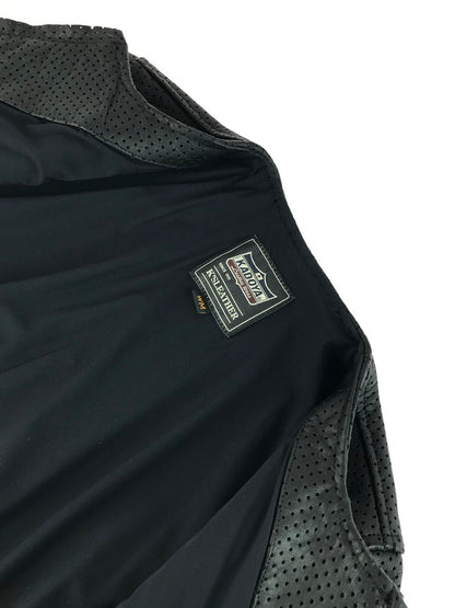 【中古品】【メンズ】 KADOYA カドヤ K'SLEATHER PUNCHING LEATHER T-SHIRT ケーエスレザー パンチングレザーT 145-260109-rt-20-tag サイズ：WOMANS M カラー：ブラック 万代Net店