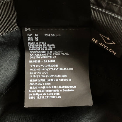 【中古品】【メンズ】 PRADA プラダ RE-NYLON TRIANGLE LOGO BUCKET HAT 2HC137 2DMI リナイロン トライアングル ロゴ バケットハット 帽子 183-260112-na-04-tag サイズ：M カラー：ブラック 万代Net店
