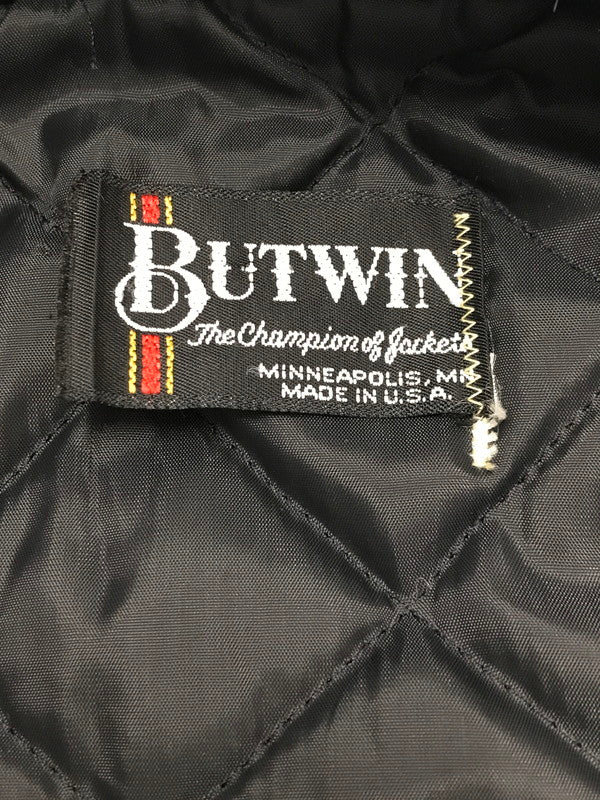 【中古品】【メンズ】 BUTWIN バトウィン 80's LEATHER AND WOOL STADIUM JACKET 80年代 レザーウール切替スタジャン 146-260111-rt-02-tag サイズ：不明 下記参照 カラー：ブラック 万代Net店