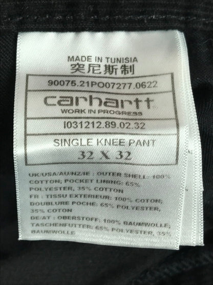 【中古品】【メンズ】 CARHARTT WIP カーハート ワークインプログレス SINGLE KNEE PANT I031212 シングル ニー パンツ ボトムス 153-260111-na-05-tag サイズ：32×32 カラー：ブラック 万代Net店