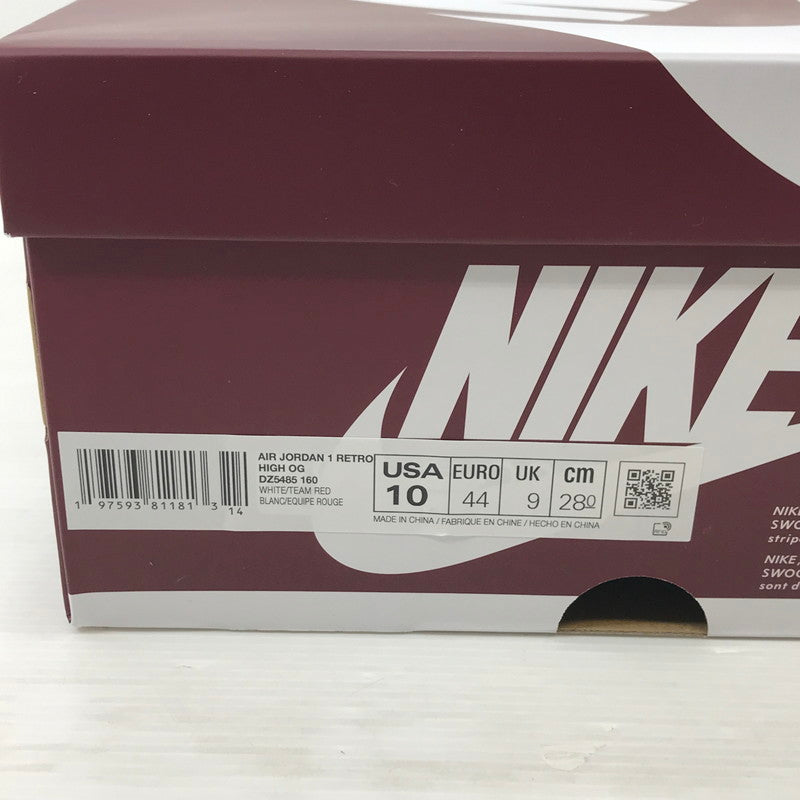 【中古品】【メンズ】 AIR JORDAN 1 RETRO HIGH OG ARTISANAL RED DZ5485-160 エアジョーダン1 レトロ ハイ OG スニーカー 靴 160-260111-rt-12-tag サイズ：28cm US10 カラー：WHITE/TEAM RED 万代Net店