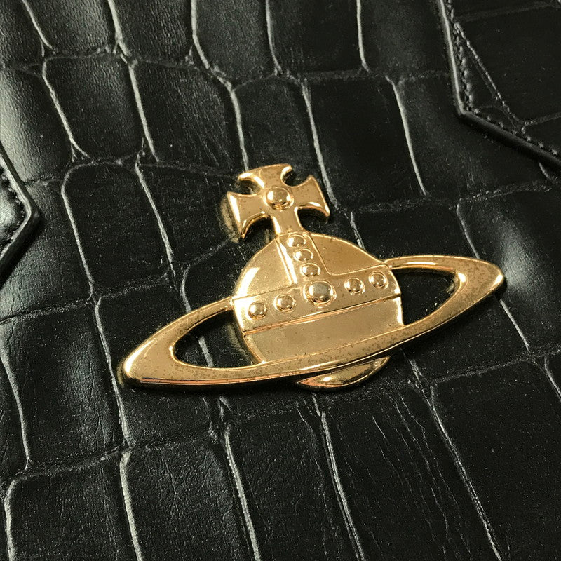 【現状渡し品】【レディース】 VIVIENNE WESTWOOD ヴィヴィアンウエストウッド HAND BAG クロコ型押し ハンドバッグ カバン 180-260503-na-02-tagh カラー：ブラック 万代Net店