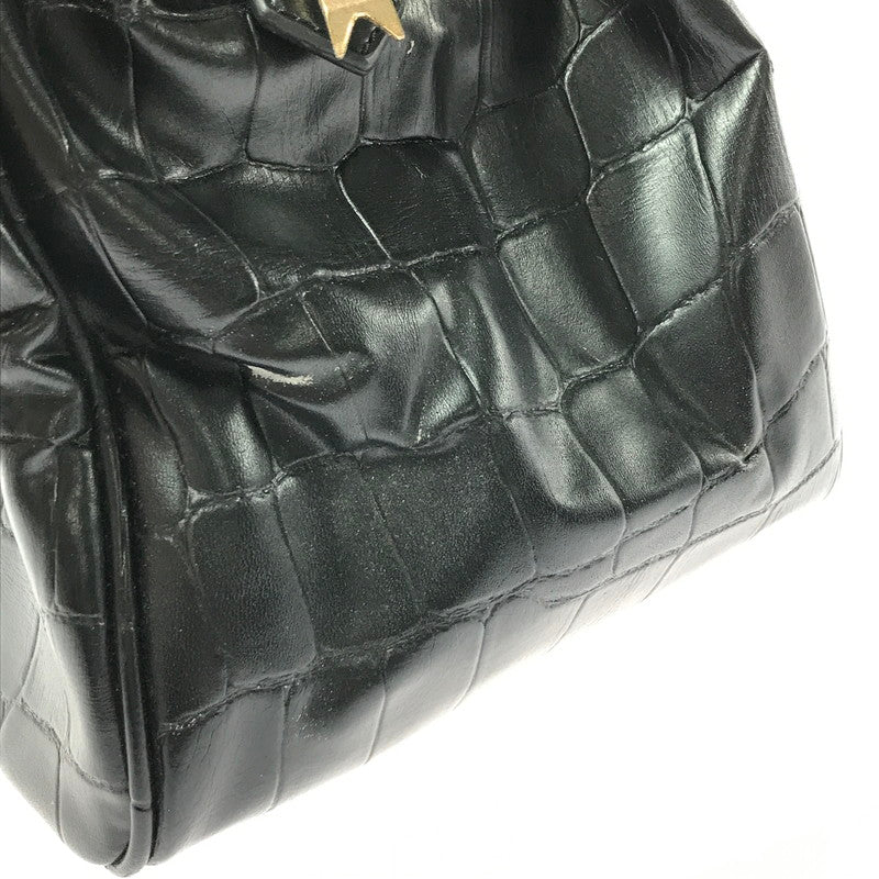 【現状渡し品】【レディース】 VIVIENNE WESTWOOD ヴィヴィアンウエストウッド HAND BAG クロコ型押し ハンドバッグ カバン 180-260503-na-02-tagh カラー：ブラック 万代Net店