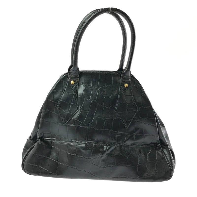 【現状渡し品】【レディース】 VIVIENNE WESTWOOD ヴィヴィアンウエストウッド HAND BAG クロコ型押し ハンドバッグ カバン 180-260503-na-02-tagh カラー：ブラック 万代Net店