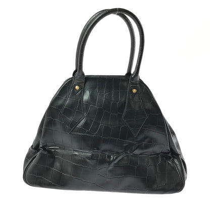 【現状渡し品】【レディース】 VIVIENNE WESTWOOD ヴィヴィアンウエストウッド HAND BAG クロコ型押し ハンドバッグ カバン 180-260503-na-02-tagh カラー：ブラック 万代Net店