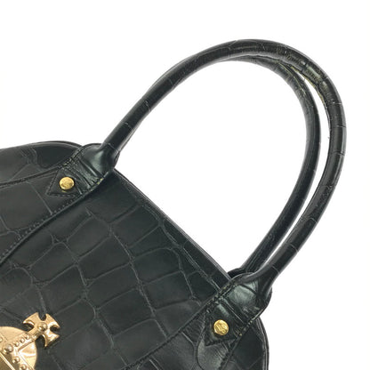 【現状渡し品】【レディース】 VIVIENNE WESTWOOD ヴィヴィアンウエストウッド HAND BAG クロコ型押し ハンドバッグ カバン 180-260503-na-02-tagh カラー：ブラック 万代Net店