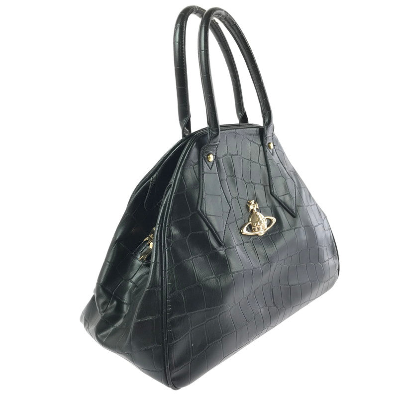 【現状渡し品】【レディース】 VIVIENNE WESTWOOD ヴィヴィアンウエストウッド HAND BAG クロコ型押し ハンドバッグ カバン 180-260503-na-02-tagh カラー：ブラック 万代Net店