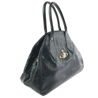 【現状渡し品】【レディース】 VIVIENNE WESTWOOD ヴィヴィアンウエストウッド HAND BAG クロコ型押し ハンドバッグ カバン 180-260503-na-02-tagh カラー：ブラック 万代Net店
