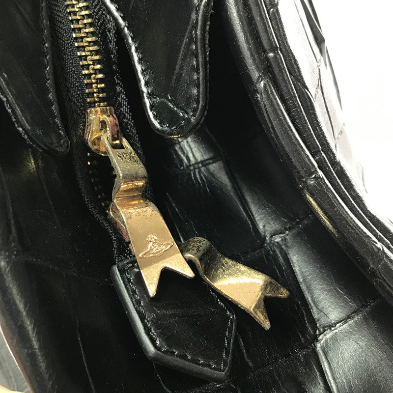 【現状渡し品】【レディース】 VIVIENNE WESTWOOD ヴィヴィアンウエストウッド HAND BAG クロコ型押し ハンドバッグ カバン 180-260503-na-02-tagh カラー：ブラック 万代Net店