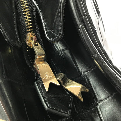 【現状渡し品】【レディース】 VIVIENNE WESTWOOD ヴィヴィアンウエストウッド HAND BAG クロコ型押し ハンドバッグ カバン 180-260503-na-02-tagh カラー：ブラック 万代Net店