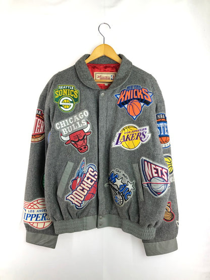 【中古品】【メンズ】 JEFF HAMILTON ジェフ・ハミルトン NBA PATCH WOOL STADIUM JACKET エヌビーエー パッチ ウール スタジアム ジャケット アウター 146-260111-rt-07-tag サイズ：3XL カラー：グレー 万代Net店