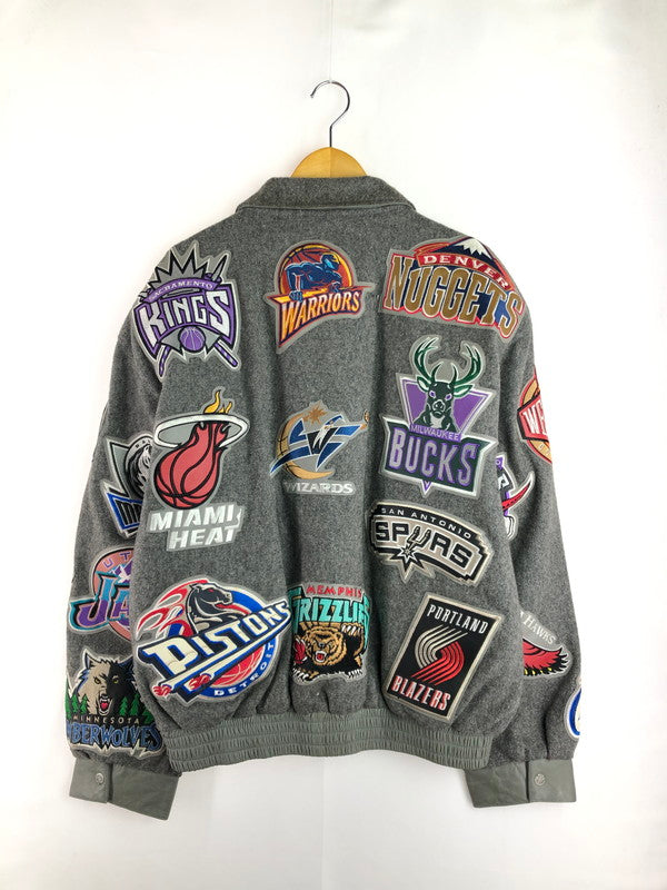 【中古品】【メンズ】 JEFF HAMILTON ジェフ・ハミルトン NBA PATCH WOOL STADIUM JACKET エヌビーエー パッチ ウール スタジアム ジャケット アウター 146-260111-rt-07-tag サイズ：3XL カラー：グレー 万代Net店