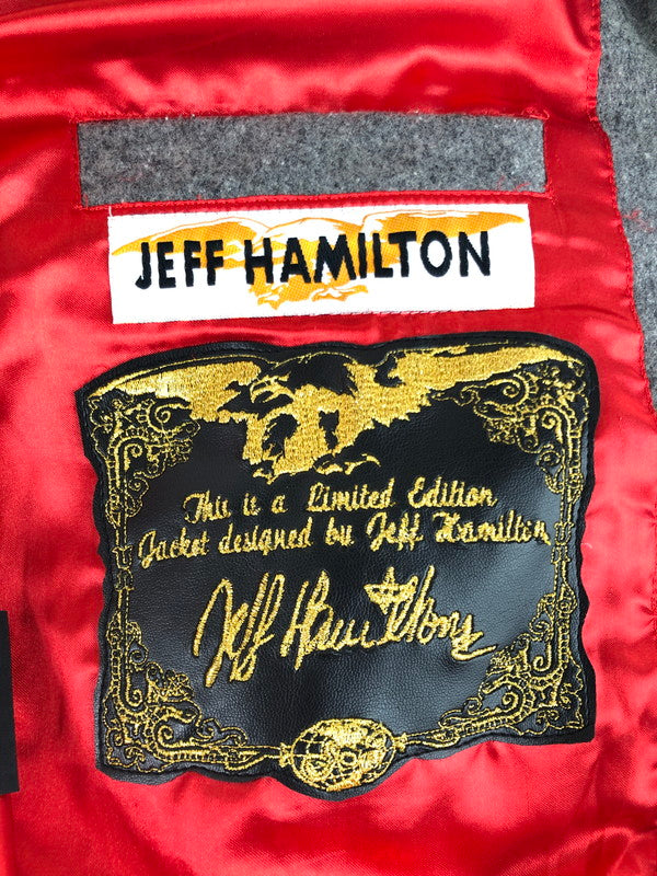 【中古品】【メンズ】 JEFF HAMILTON ジェフ・ハミルトン NBA PATCH WOOL STADIUM JACKET エヌビーエー パッチ ウール スタジアム ジャケット アウター 146-260111-rt-07-tag サイズ：3XL カラー：グレー 万代Net店