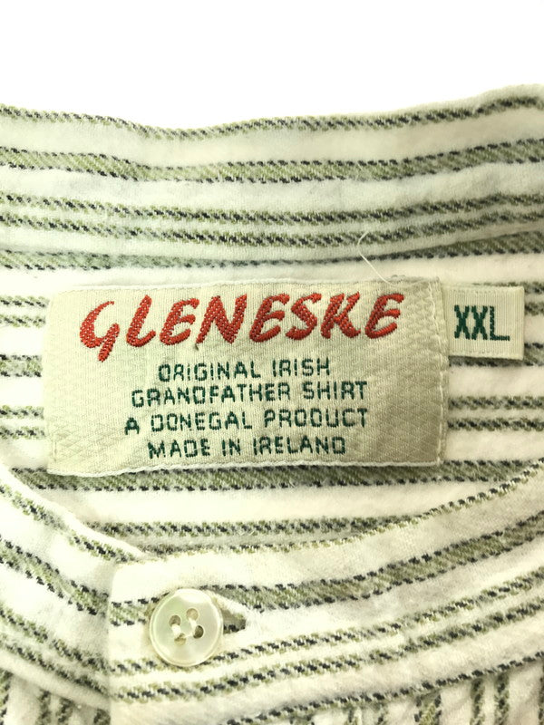 【中古品】【メンズ】 GLENESKE グレネスク 80～90’s GRANDPA SHIRT 80～90年代 グランパ シャツ トップス イングランド製 146-260117-rt-02-tag サイズ：XXL カラー：ホワイト系 万代Net店