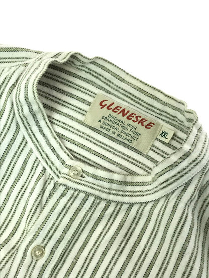 【中古品】【メンズ】 GLENESKE グレネスク 80～90’s GRANDPA SHIRT 80～90年代 グランパ シャツ トップス イングランド製 146-260117-rt-02-tag サイズ：XXL カラー：ホワイト系 万代Net店