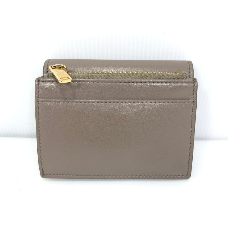 【中古品】【レディース】 CELINE セリーヌ COMPACT WALLET WITH COIN 10I653DPV コンパクト ウォレット ウィズ コイン 三つ折り財布 181-260118-na-20-tag カラー：ぺブル 万代Net店