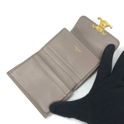 【中古品】【レディース】 CELINE セリーヌ COMPACT WALLET WITH COIN 10I653DPV コンパクト ウォレット ウィズ コイン 三つ折り財布 181-260118-na-20-tag カラー：ぺブル 万代Net店