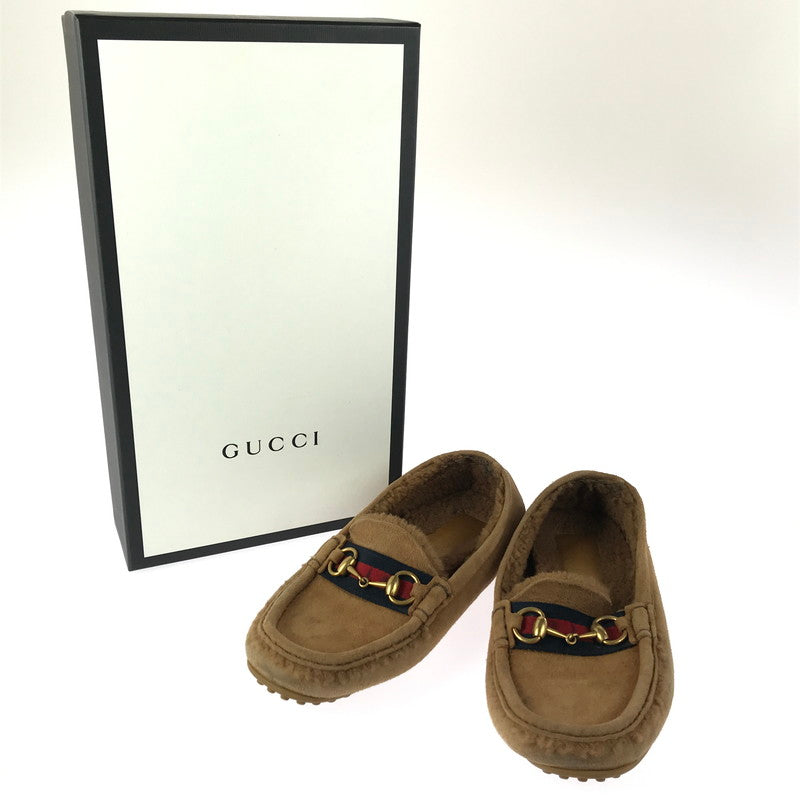 【現状渡し品】【レディース】 GUCCI グッチ ホースビット スウェード モカシン シューズ 靴 183-260117-na-10-tag サイズ：表記サイズなし カラー：ブラウン 万代Net店