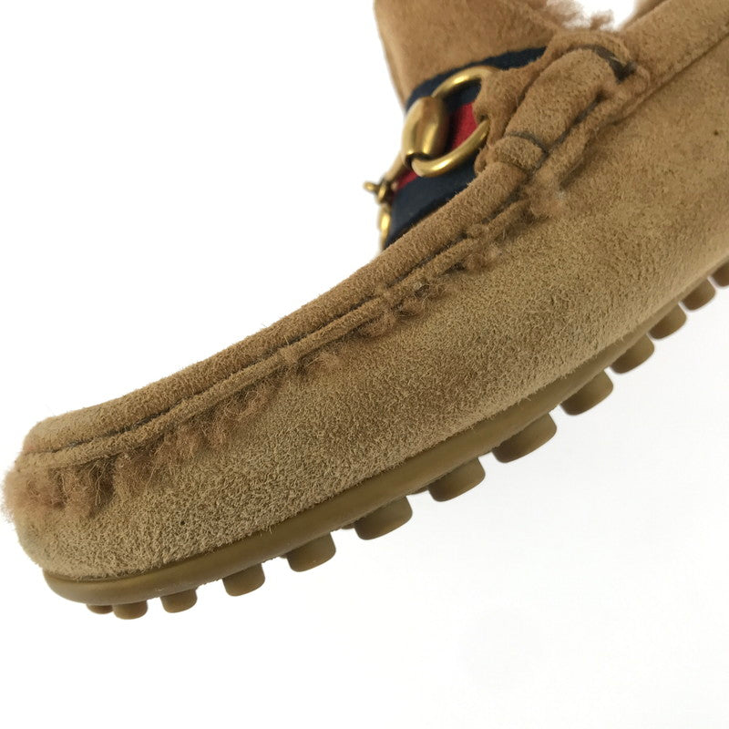 【現状渡し品】【レディース】 GUCCI グッチ ホースビット スウェード モカシン シューズ 靴 183-260117-na-10-tag サイズ：表記サイズなし カラー：ブラウン 万代Net店