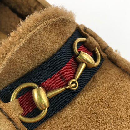 【現状渡し品】【レディース】 GUCCI グッチ ホースビット スウェード モカシン シューズ 靴 183-260117-na-10-tag サイズ：表記サイズなし カラー：ブラウン 万代Net店