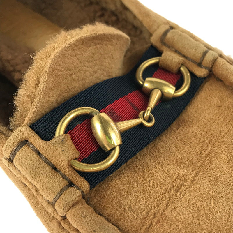 【現状渡し品】【レディース】 GUCCI グッチ ホースビット スウェード モカシン シューズ 靴 183-260117-na-10-tag サイズ：表記サイズなし カラー：ブラウン 万代Net店