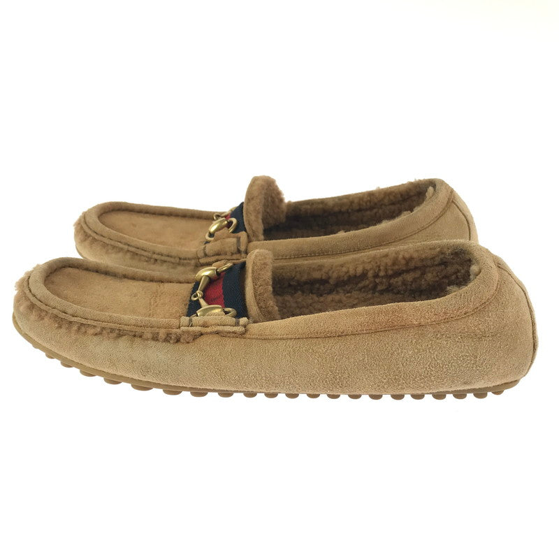 【現状渡し品】【レディース】 GUCCI グッチ ホースビット スウェード モカシン シューズ 靴 183-260117-na-10-tag サイズ：表記サイズなし カラー：ブラウン 万代Net店