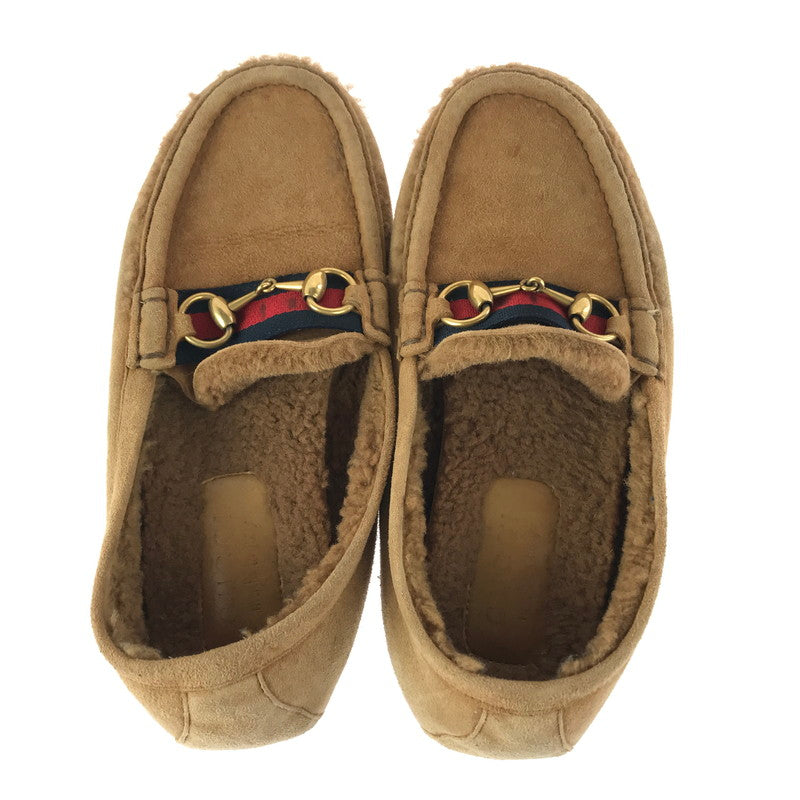 【現状渡し品】【レディース】 GUCCI グッチ ホースビット スウェード モカシン シューズ 靴 183-260117-na-10-tag サイズ：表記サイズなし カラー：ブラウン 万代Net店
