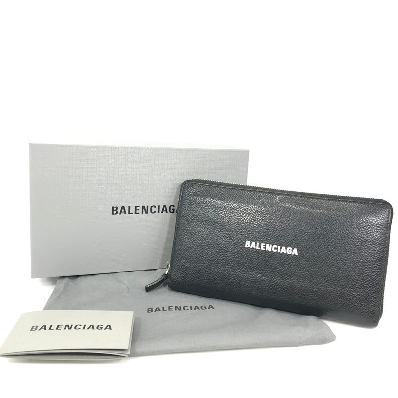 【現状渡し品】【メンズ】 BALENCIAGA バレンシアガ CASH CONTINENTAL 594317 キャッシュ コンチネンタル ラウンドジップウォレット 長財布 181-260118-na-02-tag カラー：ブラック 万代Net店