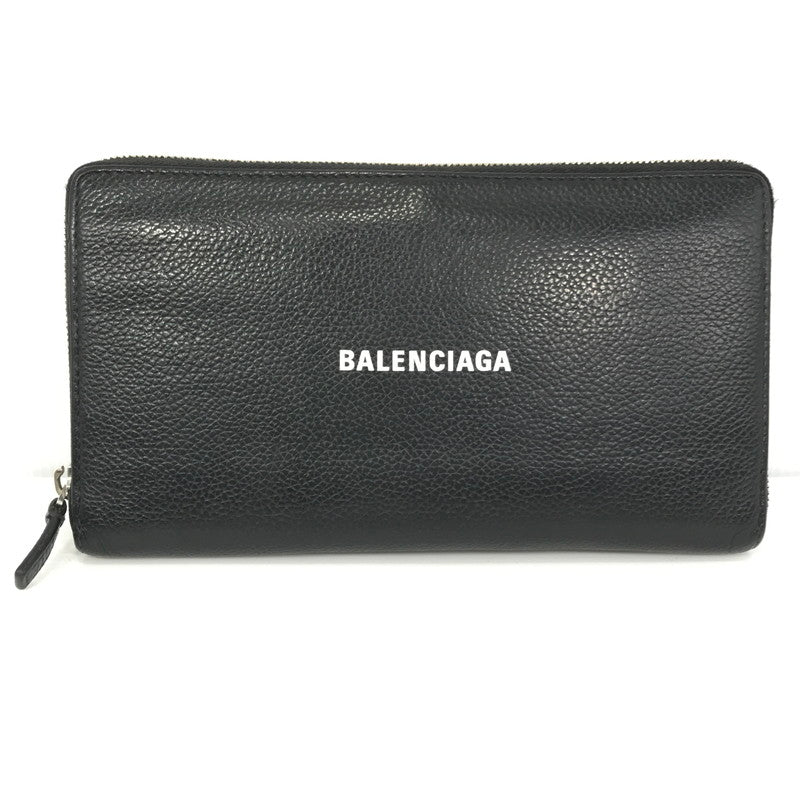 【現状渡し品】【メンズ】 BALENCIAGA バレンシアガ CASH CONTINENTAL 594317 キャッシュ コンチネンタル ラウンドジップウォレット 長財布 181-260118-na-02-tag カラー：ブラック 万代Net店