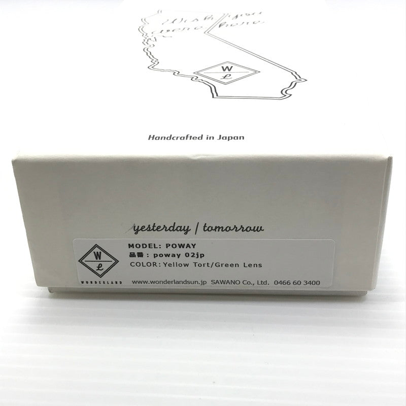 【中古品】【メンズ】 WONDERLAND ワンダーワンド POWAY POWAY-02JP パウウェイ サングラス アイウェア アクセサリー 203-260118-na-10-tag サイズ：52□17 145 カラー：Yellow Tort / Green Lens 万代Net店