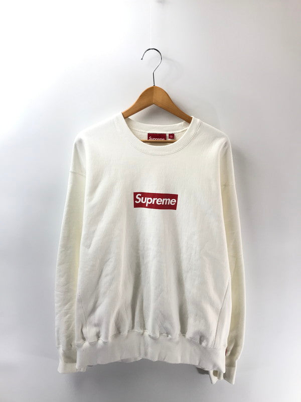 【中古美品】【メンズ】 Supreme シュプリーム 25SS WASHED BOX LOGO CREWNECK ウォッシュド ボックス ロゴ クルーネック スウェット トレーナー 149-260210-na-04-tag サイズ：L カラー：ホワイト 万代Net店