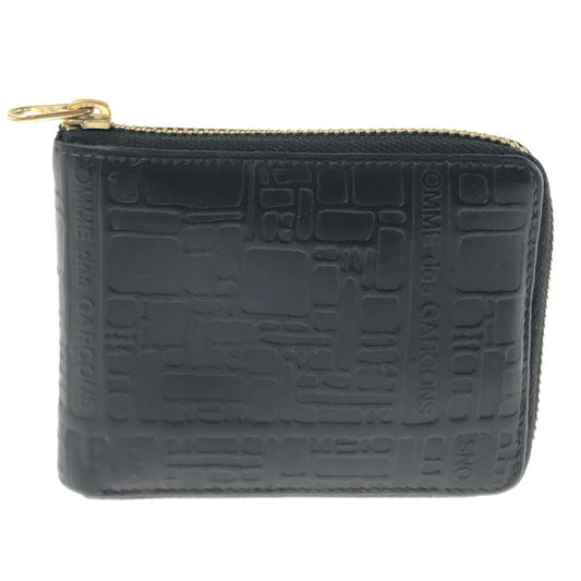 【現状渡し品】【メンズ】 COMME des GARCONS コムデギャルソン EMBOSSED LOGOTYPE SA7100EL エンボス ロゴタイプ ラウンドファスナー ウォレット 二つ折財布 200-260131-na-08-tag カラー：ブラック 万代Net店