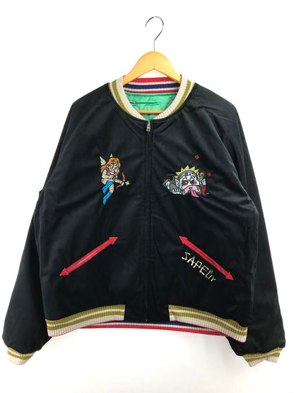 【中古美品】【メンズ】 SAPEUR サプール × ビックリマン REVERSIBLE SOUVENIR JACKET A0024-500 リバーシブル スーベニアジャケット スカジャン アウター 142-260405-na-03-tag サイズ：L カラー：ブラック/グリーン 万代Net店